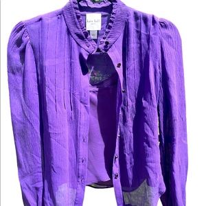 Vintage Kate Hill Long Sleeve Button Down Top, Size 4P